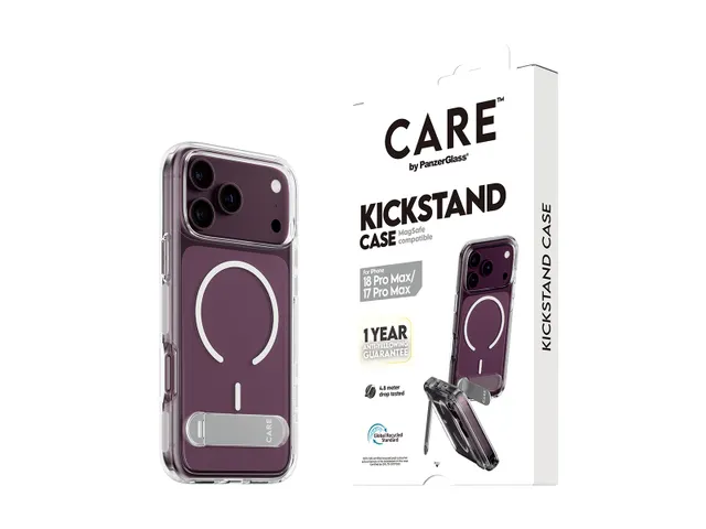 PanzerGlass CARE by Kickstand Case Transparent w. White MagSafe
