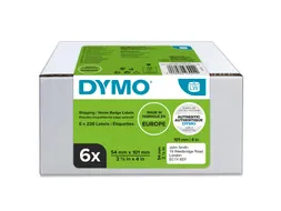 Etiket Dymo 99014 LabelWriter 54x101mm 6 rollen á 220 stuks wit