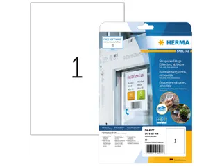 HERMA 4577 Weervaste Folie-etiketten A4 210x297mm removable 20 stuks - 1