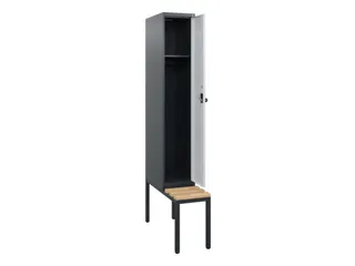 locker met bank,HxBxD 1950x300x815mm,1vak,vak B 300mm,draaigrendel - 1