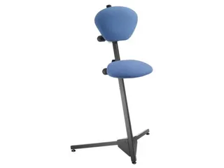 Stahulp Staalbuis Beklede Zitting Onderstel Zwart Textiel Blauw - 1