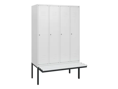 locker met bank,HxBxD 1950x1200x815mm,4vak,vak B 300mm,cil.-slot