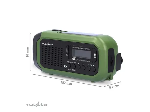 Noodradio Nedis DAB+ FM zonnepaneel