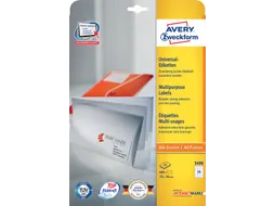 Etiket Avery 3490 70x36mm wit 600 stuks
