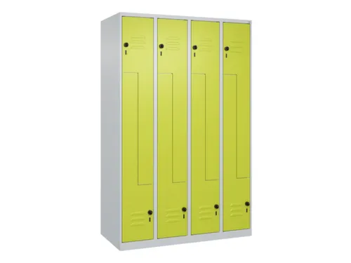 Z-garderobekast,HxBxD 1850x1200x500mm,vak B 150/300mm,draaigrendel