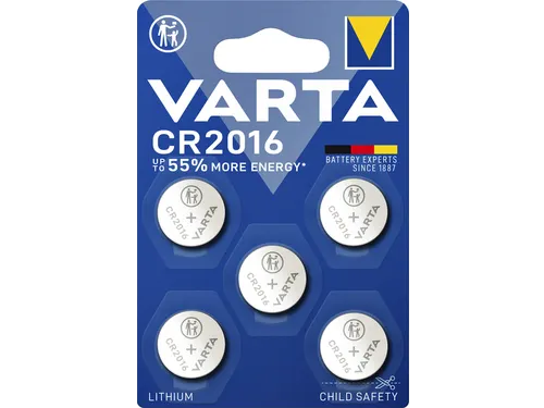 Batterij Varta knoopcel CR2016 lithium blister à 5 stuks