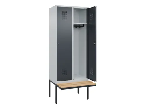 locker met bank,HxBxD 2120x800x815mm,2vak,vak B 400mm,cilinderslot