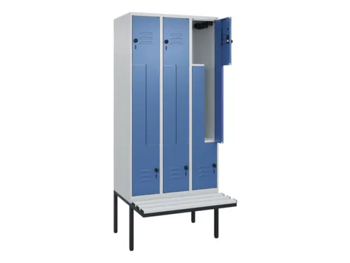 Z-garderobekast,HxBxD 2120x900x815mm,6vak,vak B 300mm,draaigrendel