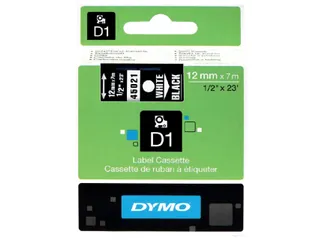 Labeltape Dymo 45021 D1 S720610 12mmx7m wit op zwart - 5