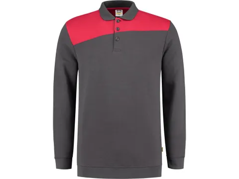 Tricorp 302004 polosweater, grijs/rood, maat 5XL, per stuk