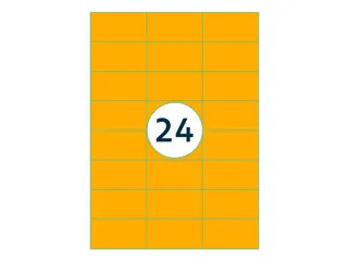 Etiket 70x37mm Fluor Oranje 100 Vel - 2