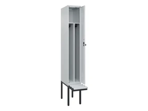 locker met bank,voor scheiding van kleding,HxBxD 2120x300x815mm,1vak