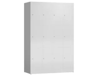 Lockerkast 1800x1185x500mm 4x3 vakken cilinderslot, sokkel, RAL7035 - 1