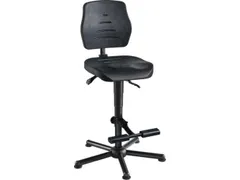 Werkplaatsstoel,standaardzitting zwart,PU-schuim