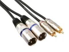 XLR-RCA Kabel - 2 x XLR 3-Polig Naar 2 x RCA Mannelijk - 1m