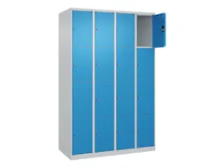 lockerkast,HxBxD 1850x1200x500mm,4x4vakken,vak B 300mm,cil.-slot