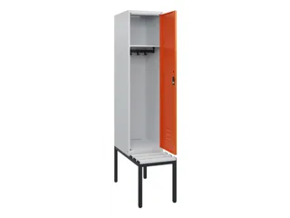 locker met bank,HxBxD 1950x400x815mm,1vak,vak B 400mm,draaigrendel - 2