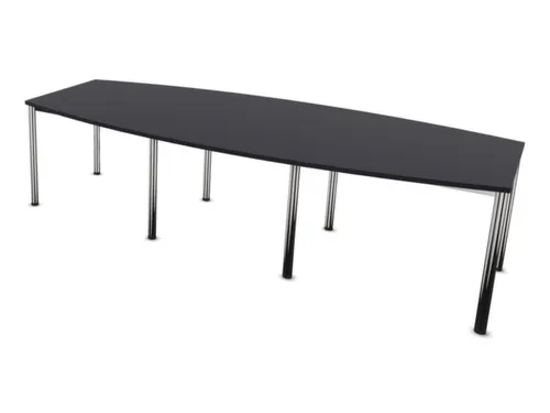 vergadertafel,HxBxD 740x2800x1200mm,vatvormig,CC-zwart