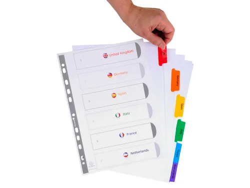 Tabbladen Witte Karton Kreatabs Personaliseerbaar 6-Delig A4 11-Gaats