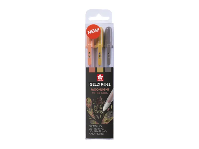 Stylo gel Sakura Gelly Roll Moonlight 06 Nature set 3 couleurs