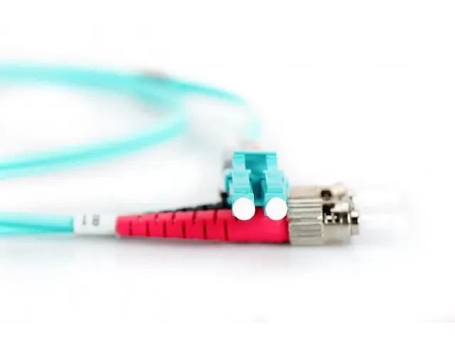 Glasvezel patchkabel, duplex, LC naar ST MM OM3 50/125 µ, 10 m