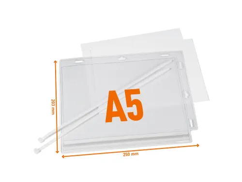 Waterbestendige hoes A5 met kabelbinders transparant 5 stuks