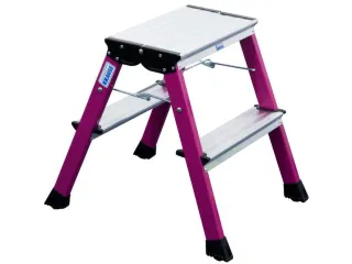 verrijdbaar vouwtrapje,aluminium,paars,bordes HxD 0,45x200m,2x2treden - 1