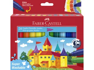 Viltstift Faber-Castell Jumbo 24 stuks super wasbaar karton etui - 2