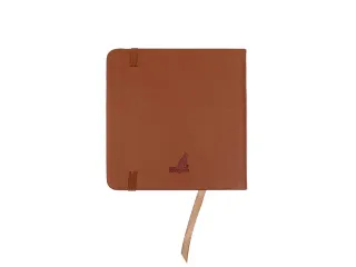 Schetsboek Kangaro 12x12cm cognac PU HC 80 vel 140gr roomwit met elast - 5