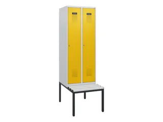 locker met bank,HxBxD 1950x600x815mm,2vak,vak B 300mm,cilinderslot - 2