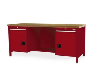 werkbank,HxBxD 860x2000x750mm,onderstel RAL3003,fronten RAL3003 - 1