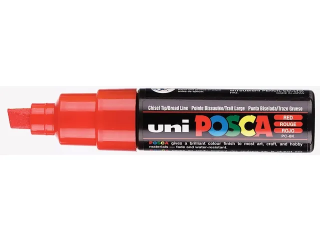 Verfstift Posca PC8K Brede punt 8mm schuin rood