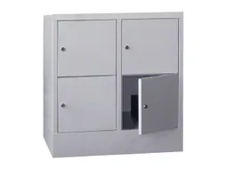 Vakkenkast HxBxD 855x830x500mm 4 Vakken 400mm Cilinderslot Ral7035