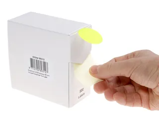Etiket Rillprint 35mm 500st op rol fluor geel - 3