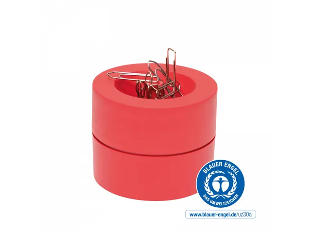 Papercliphouder MAULpro magnetisch recycled Ø73x60mm rood