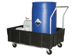 verrijdbare PE-opvangbak,v. 1x200l vat,opvangvol. 250l
