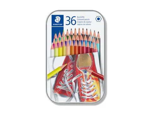 Kleurpotlood Staedtler 175 6kantig assorti blik à 36 kleuren