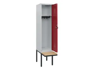 locker met bank,HxBxD 1950x400x815mm,1vak,vak B 400mm,draaigrendel - 1