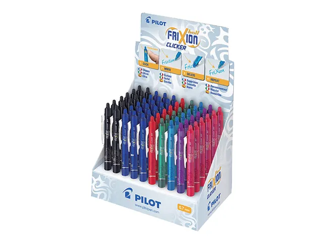 Roller Pilot FriXion Ball Clicker pointe moyenne 0,7mm assorti