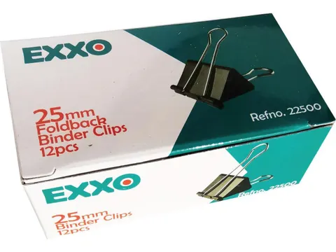 Papierklem foldback 25mm pak van 12 stuks