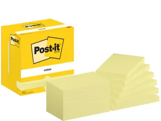 Memoblok Post-it 655 76x127mm geel 12 stuks - 2