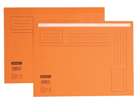 Vouwmap Quantore A4 ongelijke zijde 250gr oranje