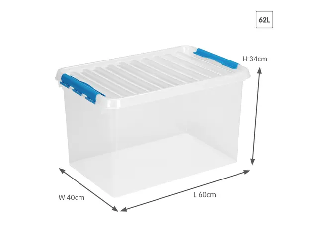 Q-line opbergbox 62L transparant blauw - 60x40x34cm