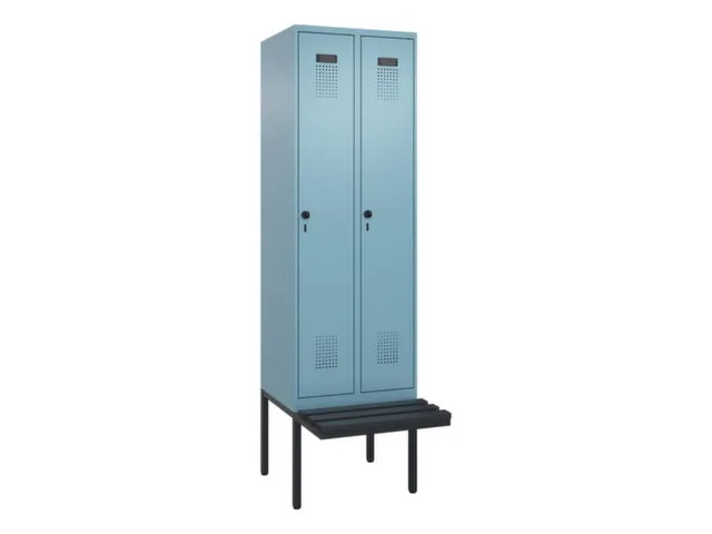 locker met bank,voor scheiding van kleding,HxBxD 2120x600x815mm,2vak