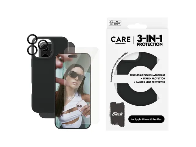 PanzerGlass CARE by Fashion 3-in-1 Bundle iPhone 16 Pro Max, Hoes,