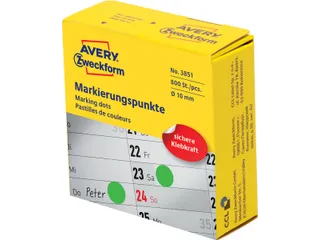 Avery marking dots, diameter 10mm, rol met 800 stuks, groen - 1