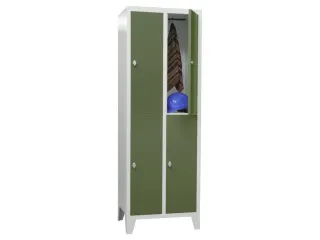 lockerkast,HxBxD 1850x600x500mm,2x2vakken,RAL7035,front RAL6011 - 2