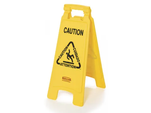 Tweezijdig Waarschuwingsbord Meertalig Caution Wet Floor