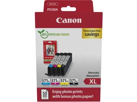 photo value pack CLI-571XL, 375 - 895 foto's, 0332C006, 4 kleuren