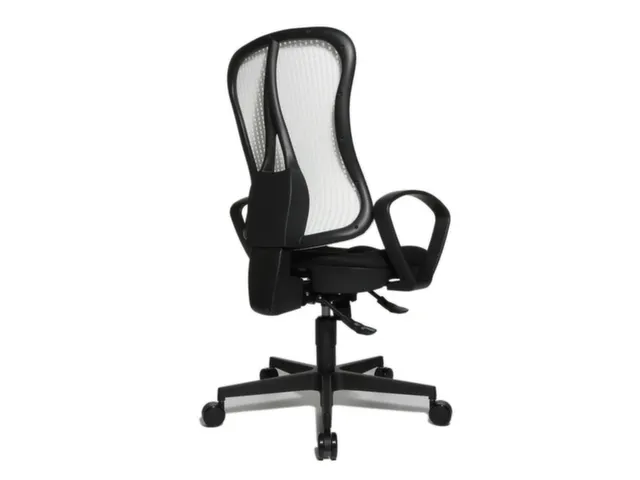 Bureaustoel Zitting Zwart Rugleuning Met Netbekleding In Wit